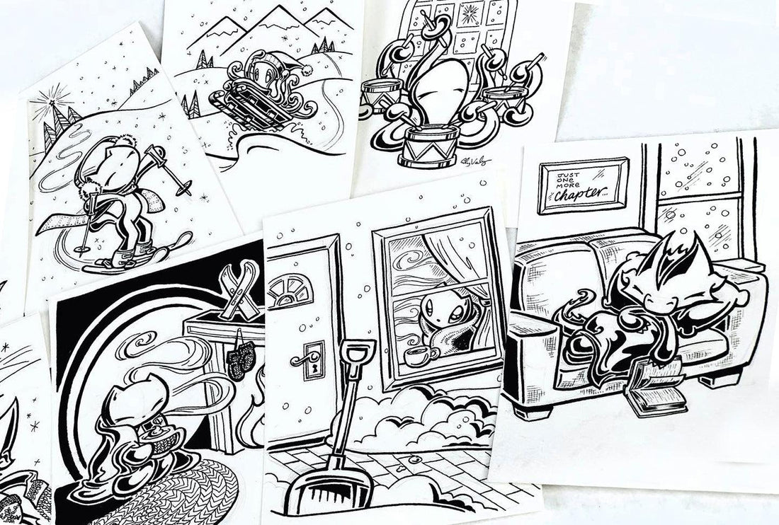 12 Days (Drawings!) of Christmas - Skoshie & Friends