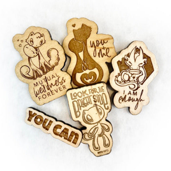 Magnets: Engraved Wood (5 styles)