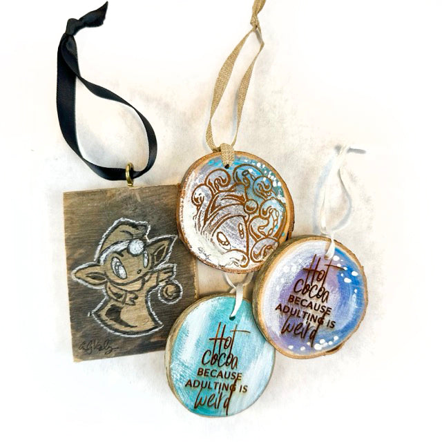 Christmas: Handpainted Wood Ornaments