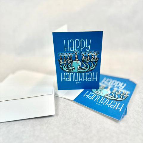 Hanukkah Cards: Zeek the Octopus (set of 5)