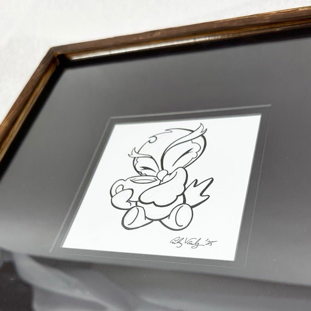 LIMITED Original Art: Owl Ink Drawings (4 poses) 5x7 framed - Skoshie & Friends