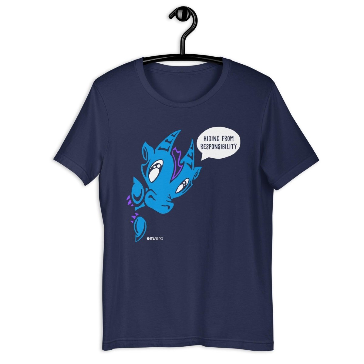 T-shirt: Hiding from Responsibility - Wisp the Dragon - Skoshie & Friends