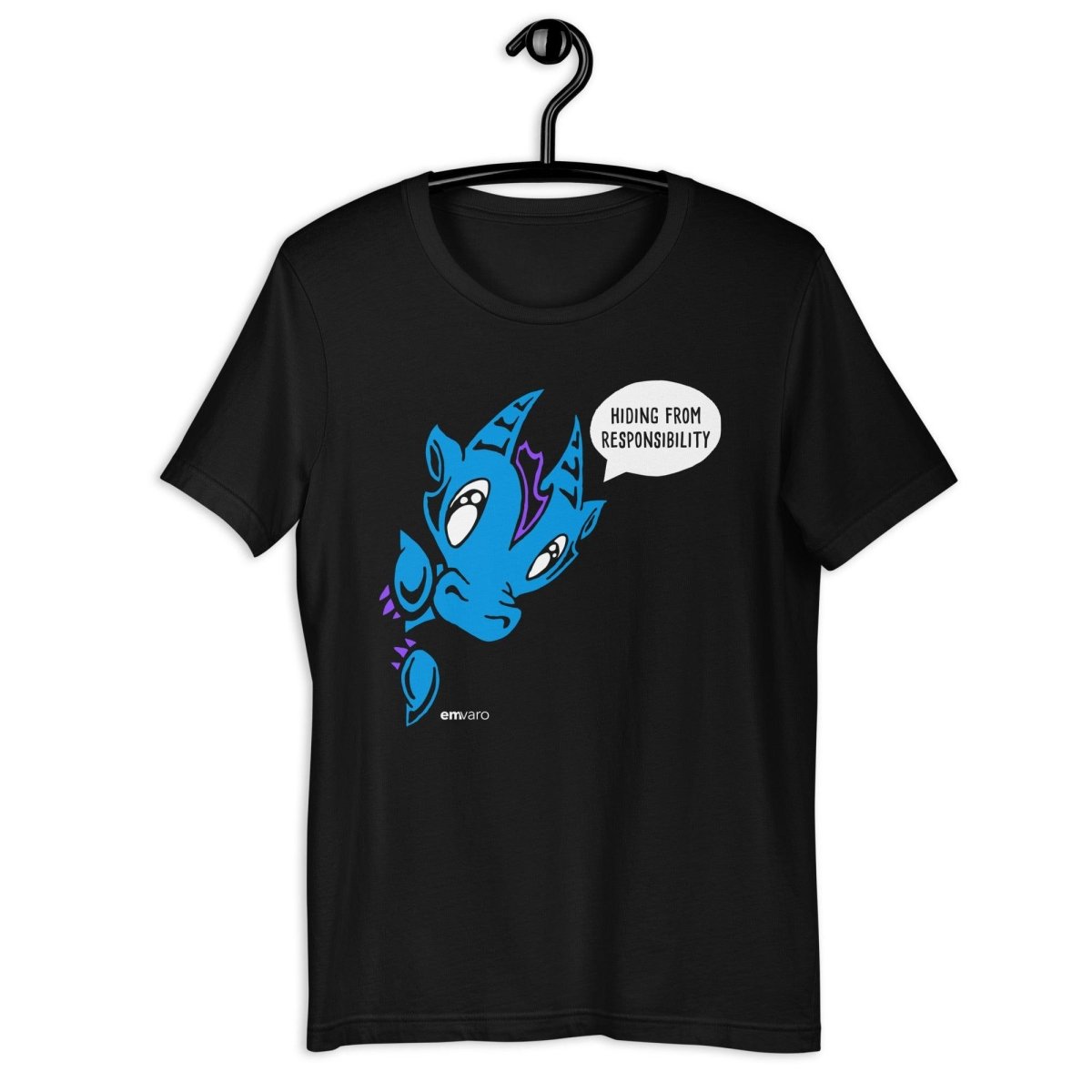 T-shirt: Hiding from Responsibility - Wisp the Dragon - Skoshie & Friends