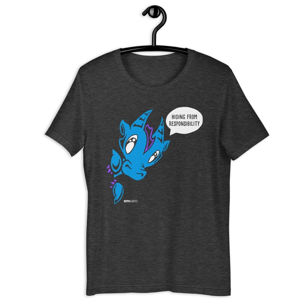 T-shirt: Hiding from Responsibility - Wisp the Dragon - Skoshie & Friends
