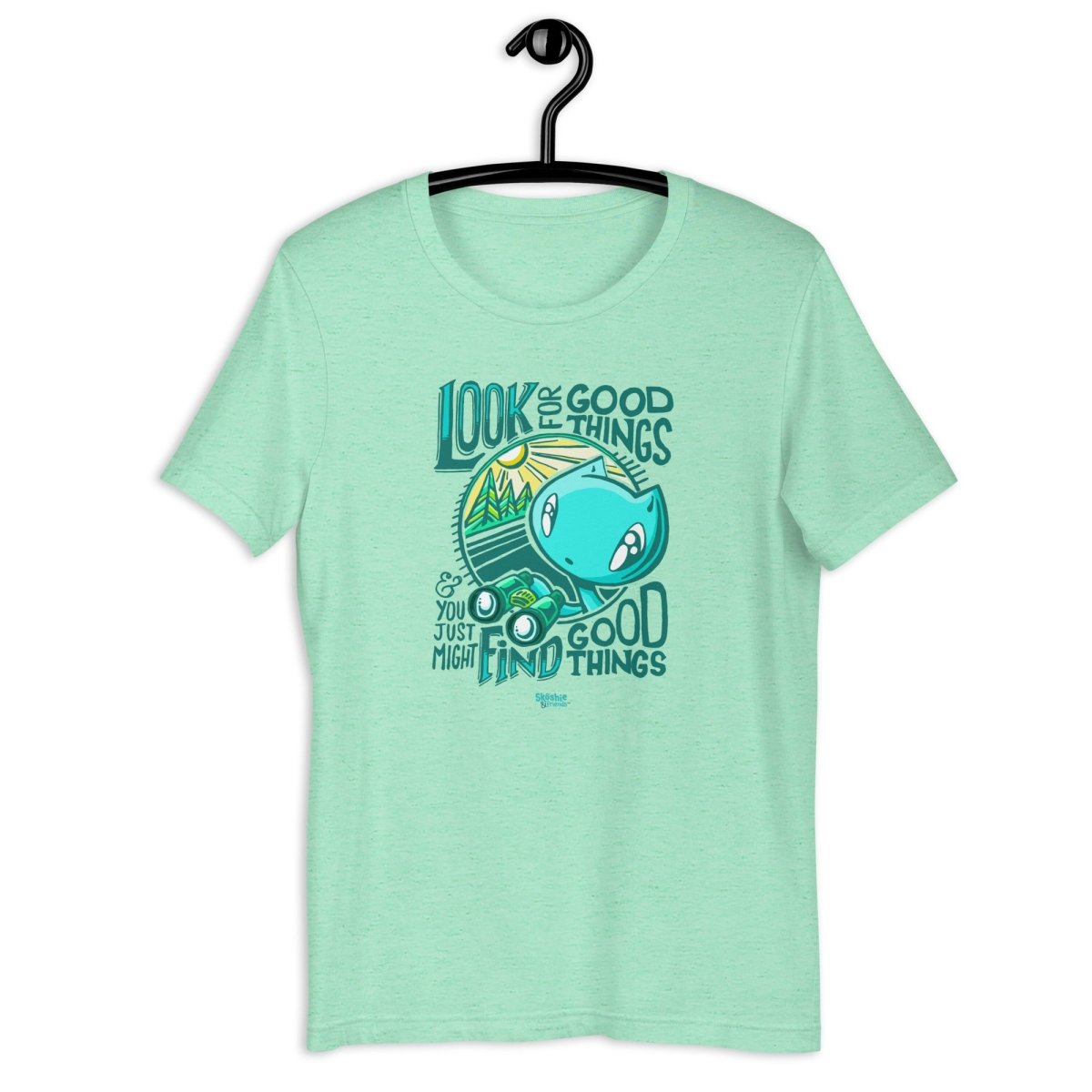 T-shirt: Look for Good Things - Skoshie the Cat (full color) - Skoshie & Friends