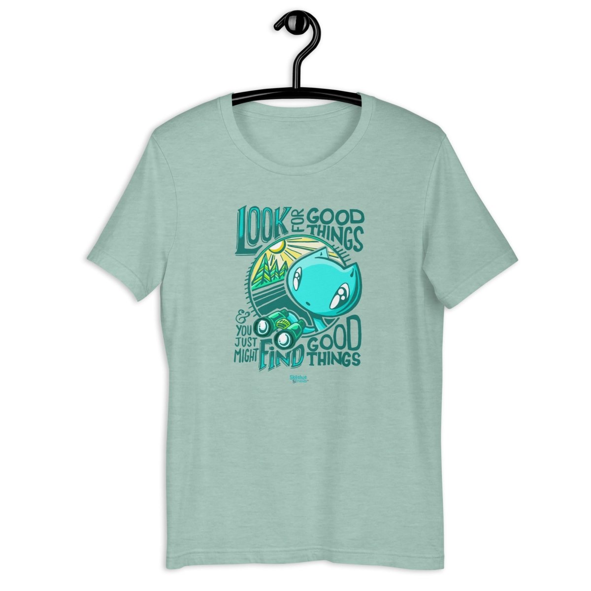 T-shirt: Look for Good Things - Skoshie the Cat (full color) - Skoshie & Friends