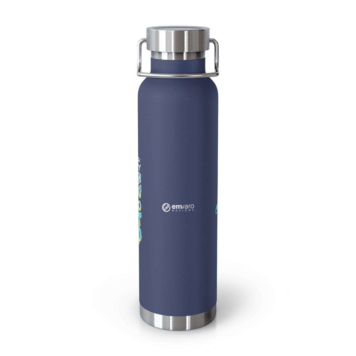 Water Bottle: Go Slowly, Do Not Stop - Running - Skoshie the Cat (22 oz)