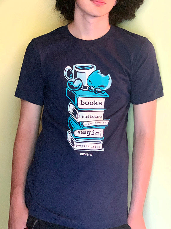 T-shirt: Books Are Magical - Skoshie the Cat