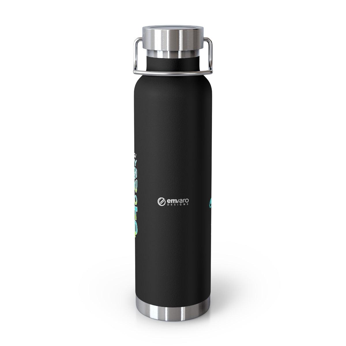 Water Bottle: Go Slowly, Do Not Stop - Running - Skoshie the Cat (22 oz)