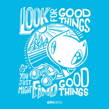 T-shirt: Look for Good Things - Skoshie the Cat