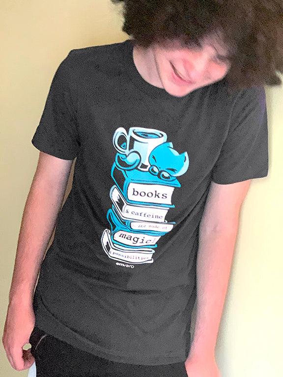 T-shirt: Books Are Magical - Skoshie the Cat