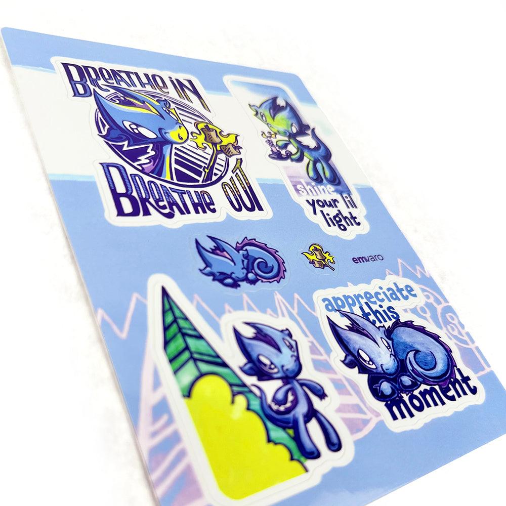 Wisp the Dragon - Just a Small Dragon Sticker Sheet (Skoshie & Friends)