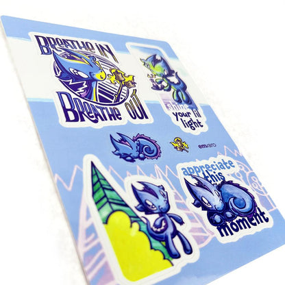 Wisp the Dragon - Just a Small Dragon Sticker Sheet (Skoshie & Friends)