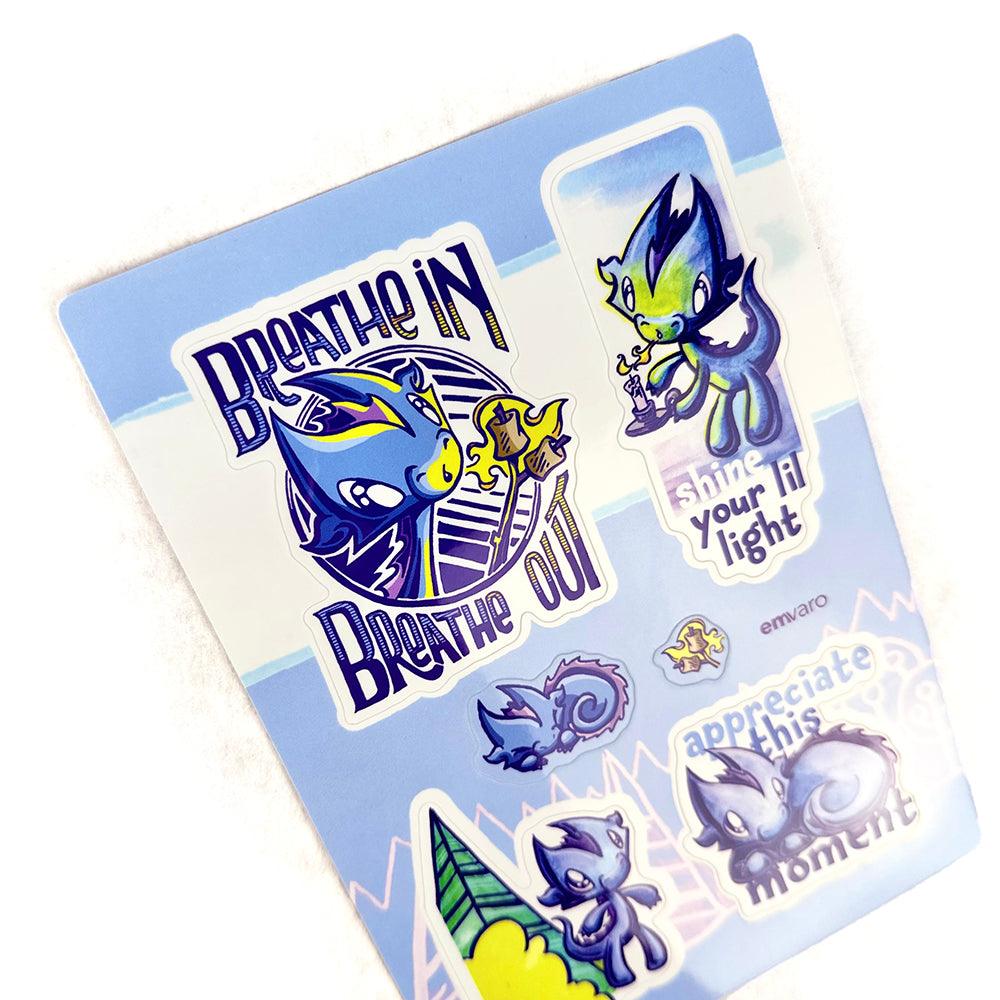 Wisp the Dragon - Just a Small Dragon Sticker Sheet (Skoshie & Friends)