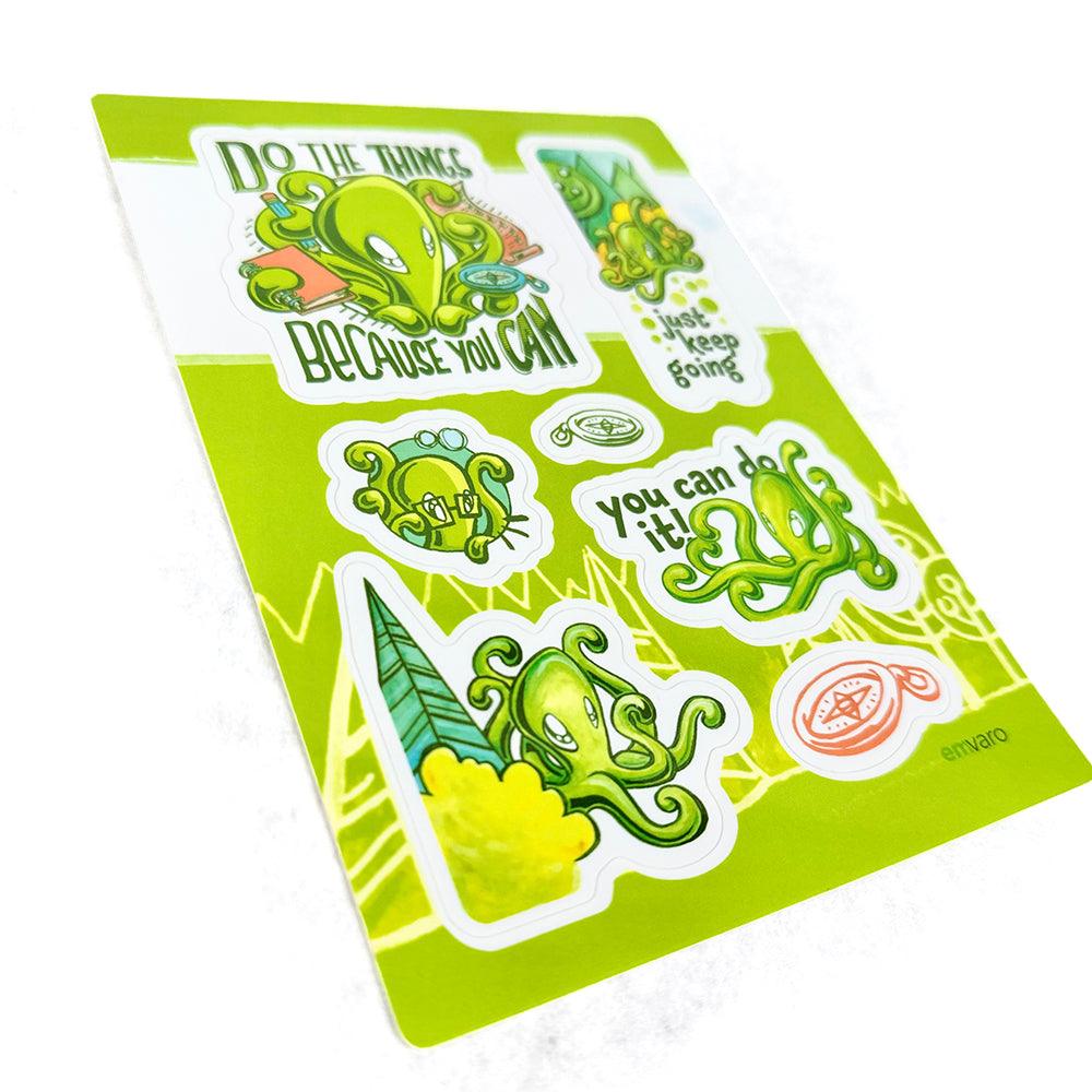 Zeek the Octopus - Because You Can Sticker Sheet (Skoshie & Friends)