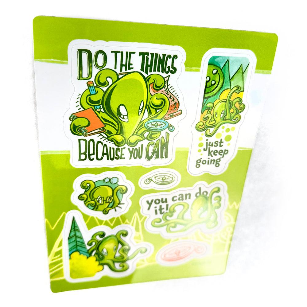 Zeek the Octopus - Because You Can Sticker Sheet (Skoshie & Friends)