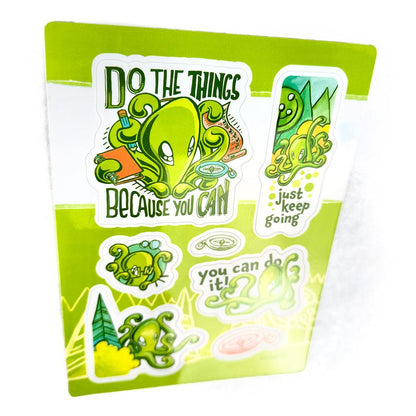 Zeek the Octopus - Because You Can Sticker Sheet (Skoshie & Friends)