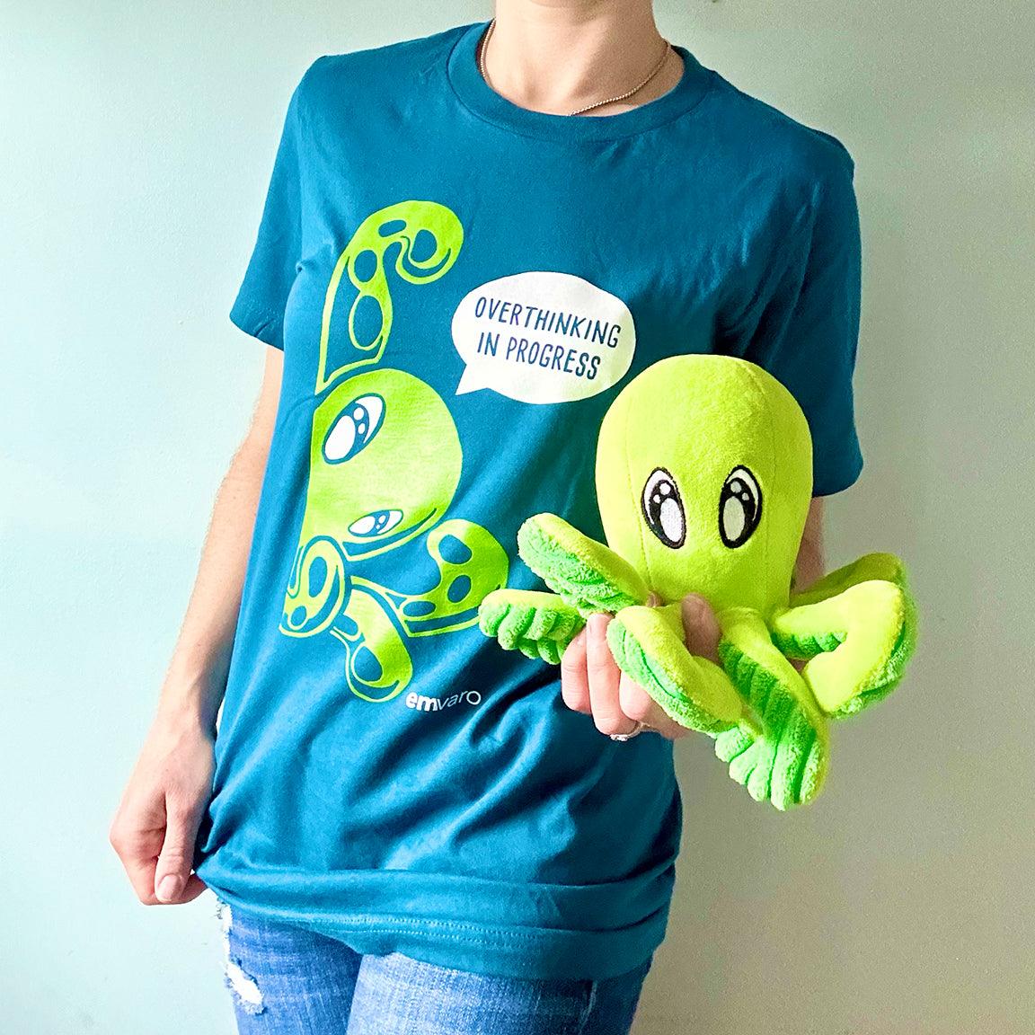 T-shirt: Overthinking in Progress - Zeek the Octopus