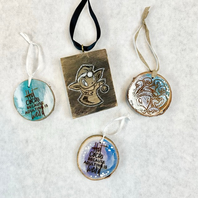 Christmas: Handpainted Wood Ornaments