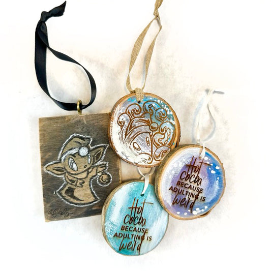 Christmas: Handpainted Wood Ornaments