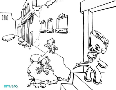 Skoshie & Friends: Explore Castle — free printable coloring page