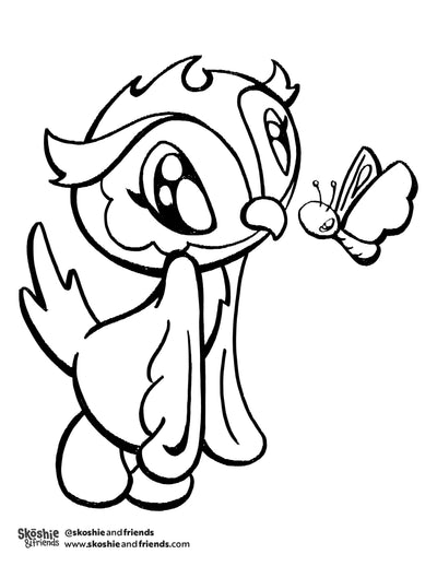 Vaysie the Owl: Butterfly — free printable coloring page