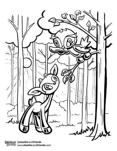 Vaysie the Owl: Deer — free printable coloring page
