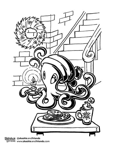 Zeek the Octopus: Candle — free printable coloring page