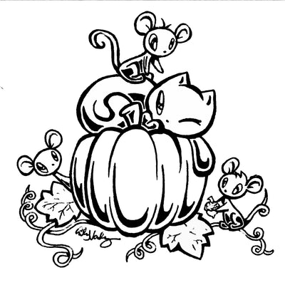 Skoshie the Cat: Pumpkin — free printable coloring page