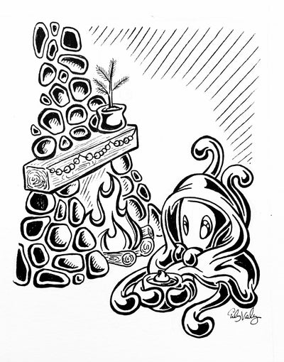 Zeek the Octopus: Fire — free printable coloring page