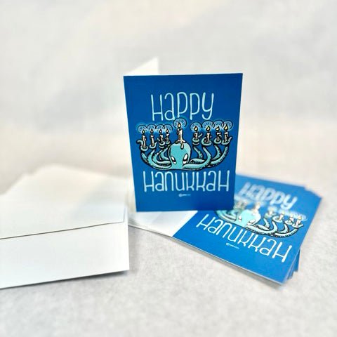 Hanukkah Cards: Zeek the Octopus (set of 5) - Skoshie & Friends