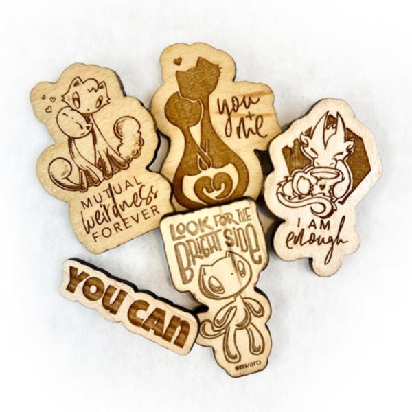 Magnets: Engraved Wood (5 styles) - Skoshie & Friends