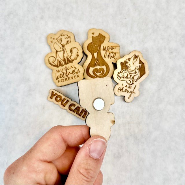 Magnets: Engraved Wood (5 styles) - Skoshie & Friends