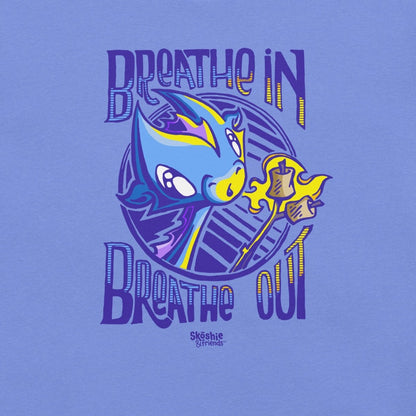 T-shirt: Breathe In, Breathe Out - Wisp the Dragon (full color) - Skoshie & Friends
