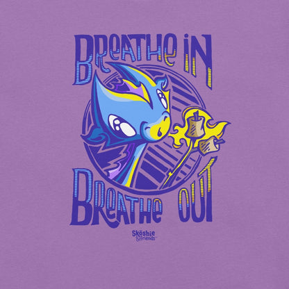 T-shirt: Breathe In, Breathe Out - Wisp the Dragon (full color) - Skoshie & Friends