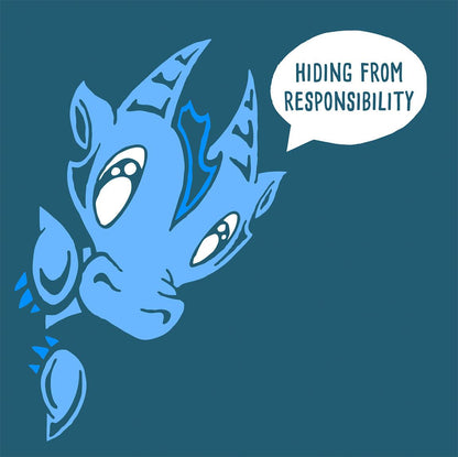 T-shirt: Hiding from Responsibility - Wisp the Dragon - Skoshie & Friends