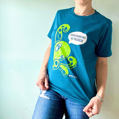 T-shirt: Overthinking in Progress - Zeek the Octopus - Skoshie & Friends