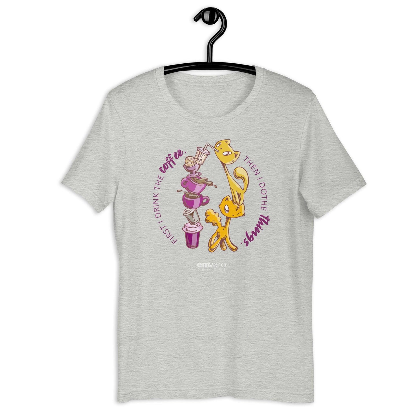 T-shirt: First Coffee - Skoshie the Cat