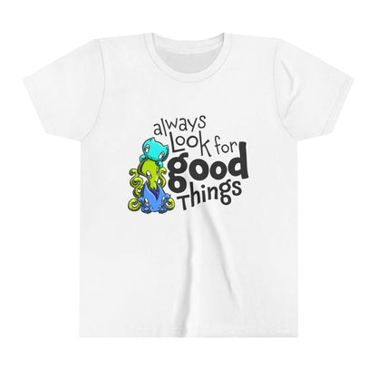 Youth T-shirt: Look for Good Things - Skoshie, Zeek & Wisp - Skoshie & Friends