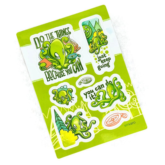 Zeek the Octopus - Because You Can Sticker Sheet - Skoshie & Friends