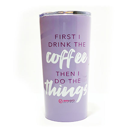 Travel Mug: First I Drink the Coffee - Skoshie the Cat