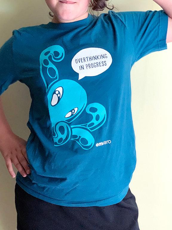 T-shirt: Overthinking in Progress - Zeek the Octopus