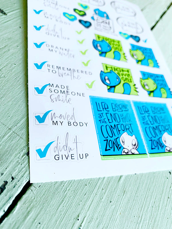 Stickers: Planner Motivation - Skoshie the Cat (2 sheets)