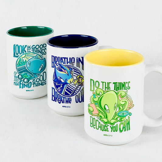 Mug: T-shirt art - Skoshie, Wisp, Zeek (15 oz) (3 styles)