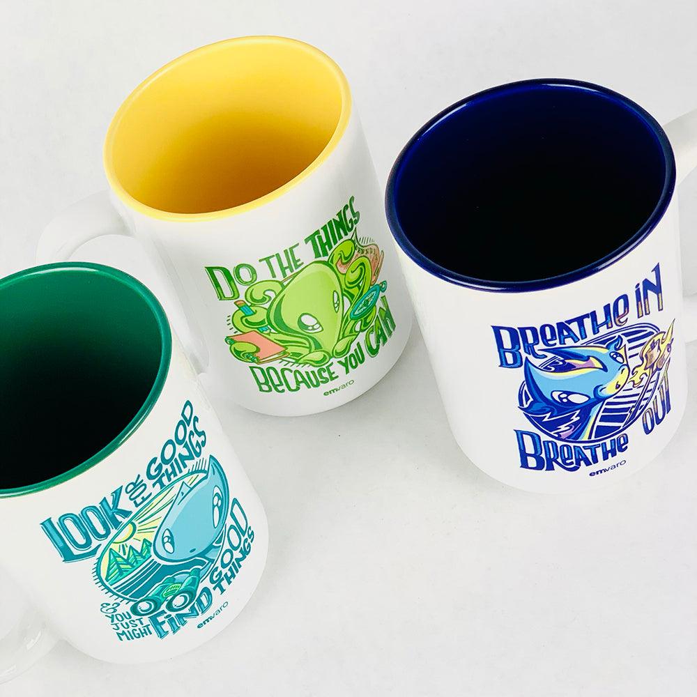 Mug: T-shirt art - Skoshie, Wisp, Zeek (15 oz) (3 styles)