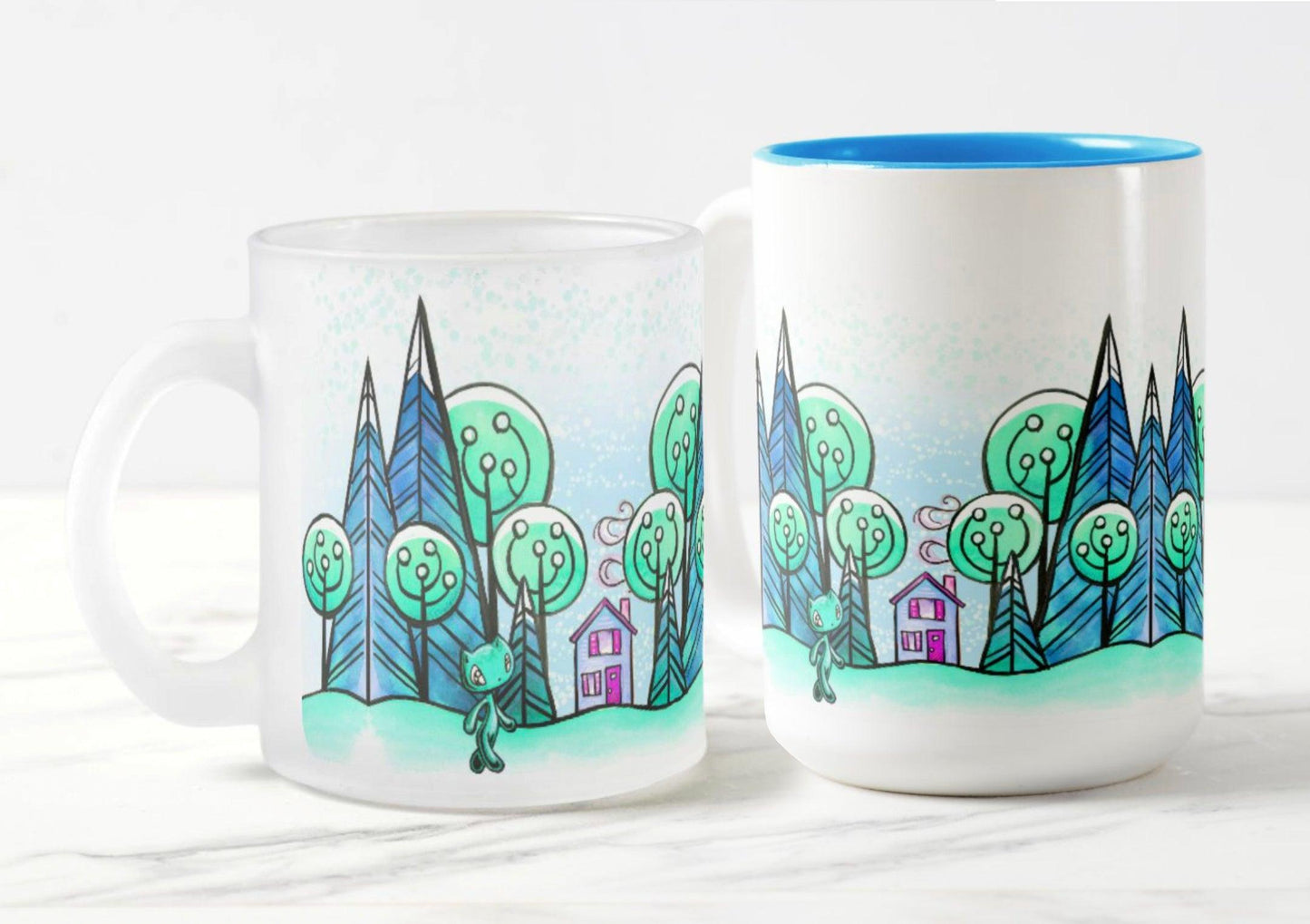 Mug: Winter Home - Skoshie the cat (2 styles)