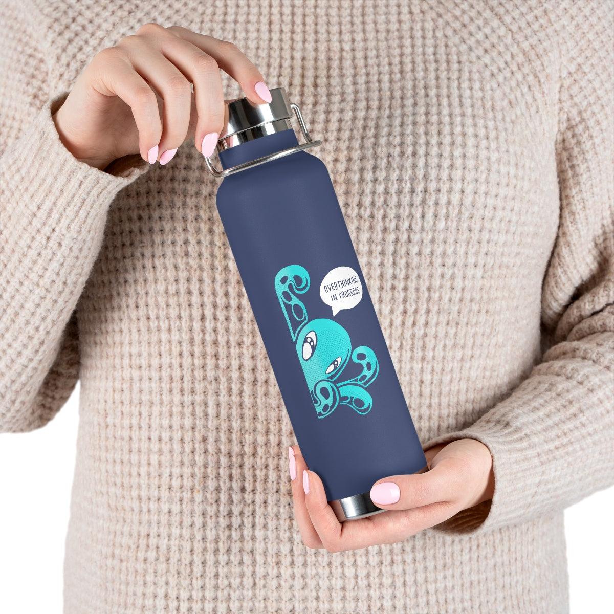 Water Bottle: Overthinking - Zeek the Octopus (22 oz)