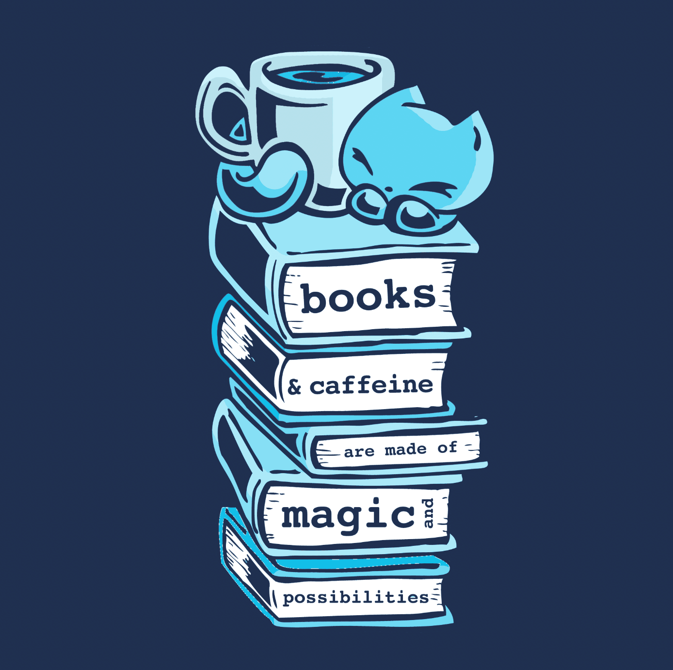 T-shirt: Books Are Magical - Skoshie the Cat