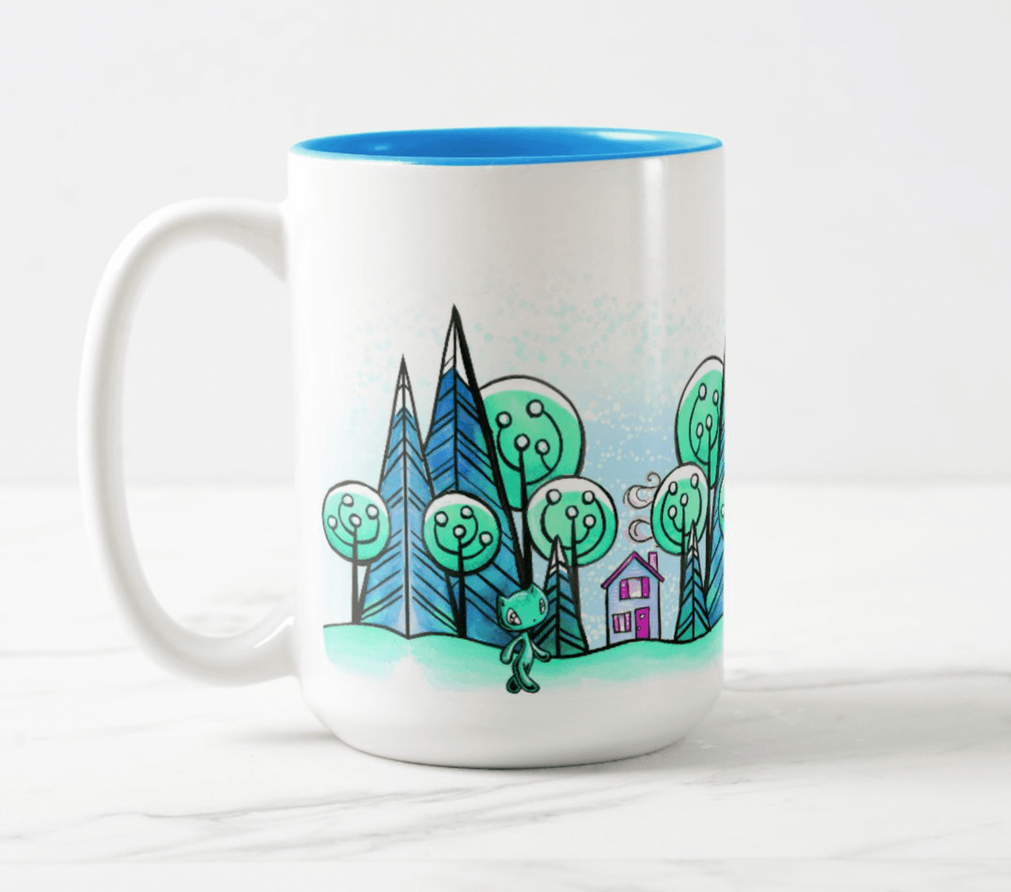 Mug: Winter Home - Skoshie the cat (2 styles)