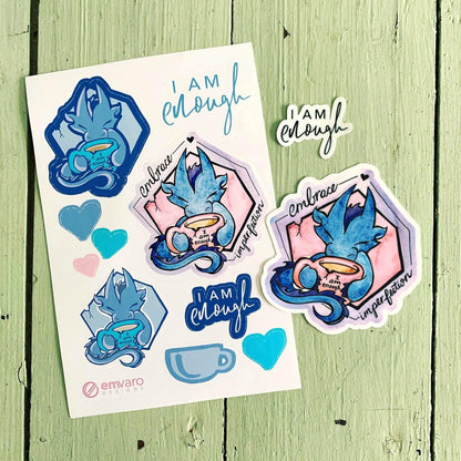 Stickers: I Am Enough - Wisp the Dragon (2 styles)